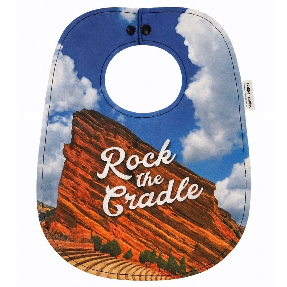 Red Rocks Amphitheater Baby Bib - Picture 1 of 8